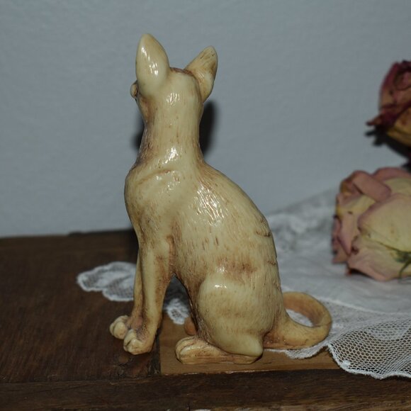 Vintage Antique Handmade Carved Small Mini 4inch Sphynx Cat Figure Decor - Picture 10 of 16